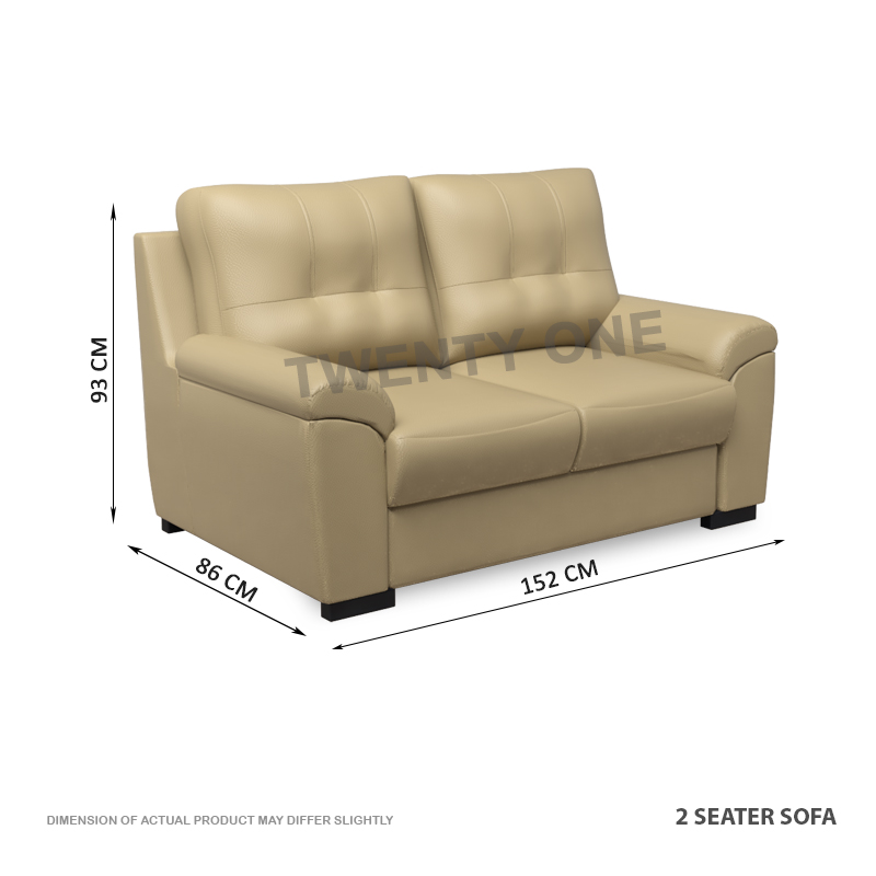 SKH N2136_2 SEATER HALF LEATHER SOFA 3B